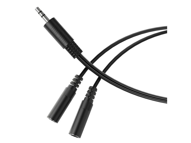 HDSupply Audio-Adapter Klinke 3.5 mm, male - Klinke 3.5 mm, Audio Adapter 3.5 mm Stecker auf 2x 3.5 mm Buchse