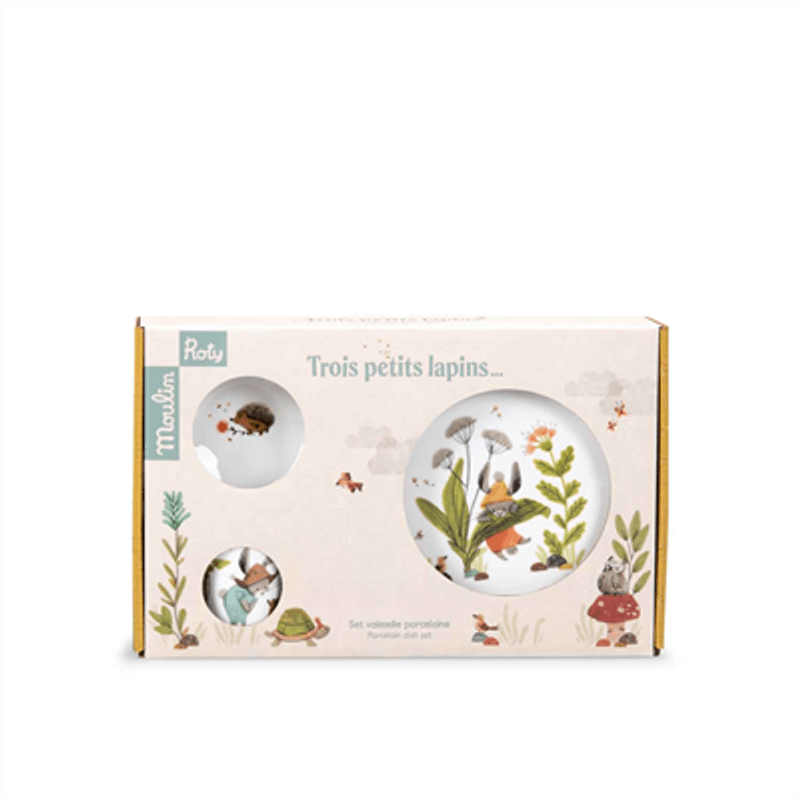 Moulin Roty Servise i Porselen - Trois Petits Lapins