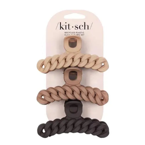 Chain Claw Clips 3pc Set Neutrals