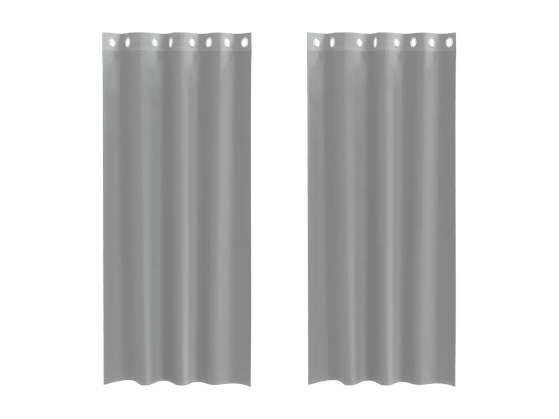 Rideaux en voile avec ?illets 2 pcs gris clair 140x245 cm