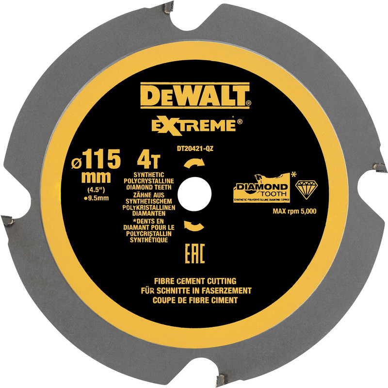 DeWALT cirkelzaagblad 115x10x4mm 4T Laminaat/Vezelcement*