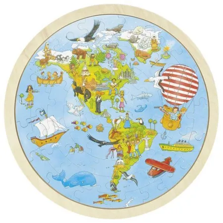 goki Einlegepuzzle Peggy Diggledey auf Weltreise, 57 Teile