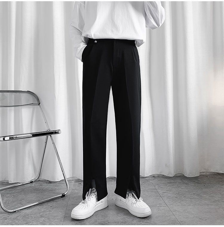 Whyessa - Rechte cropped broek met split