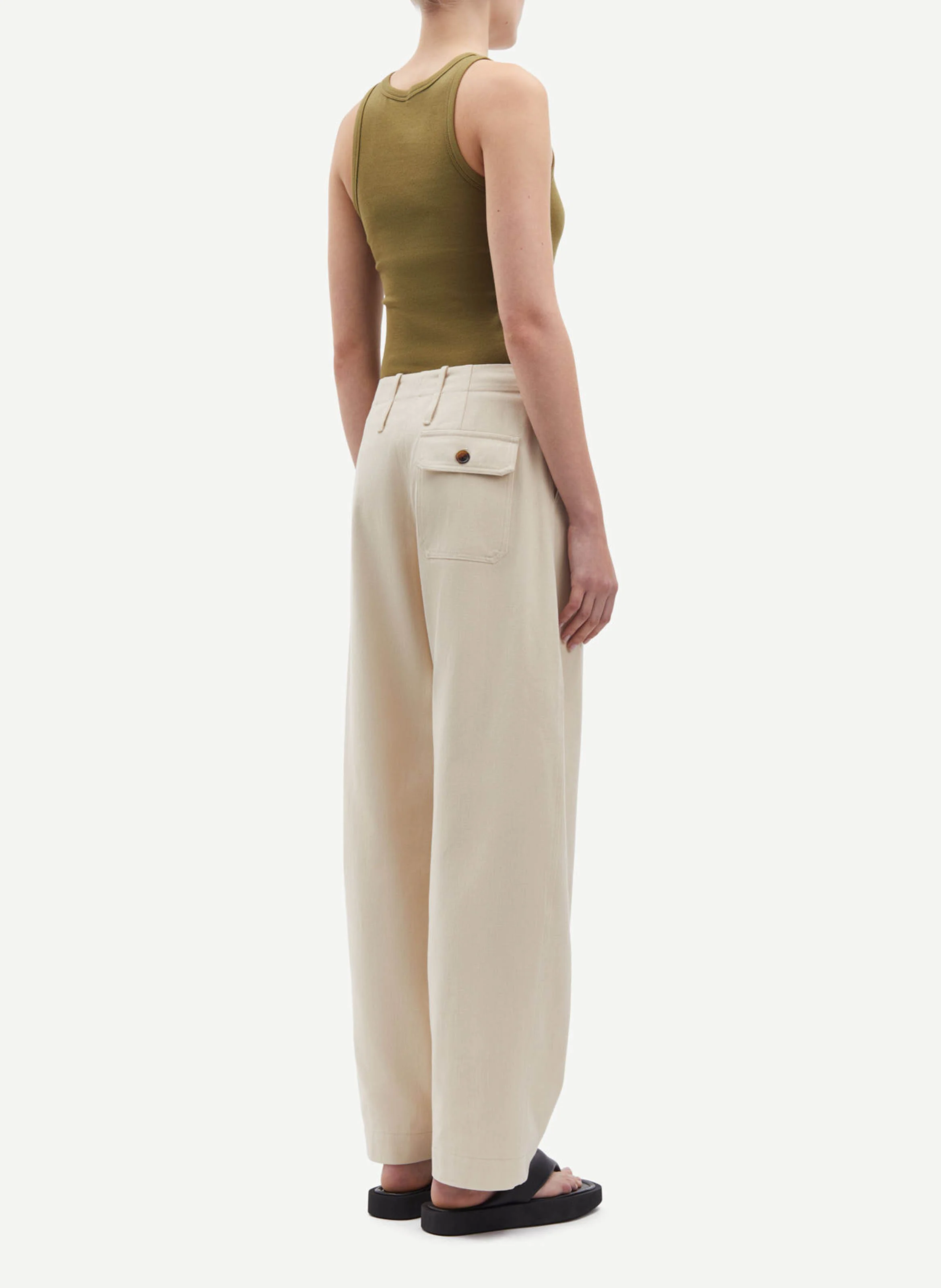 SADIDE - Pantalon carotte en jean| Blanc