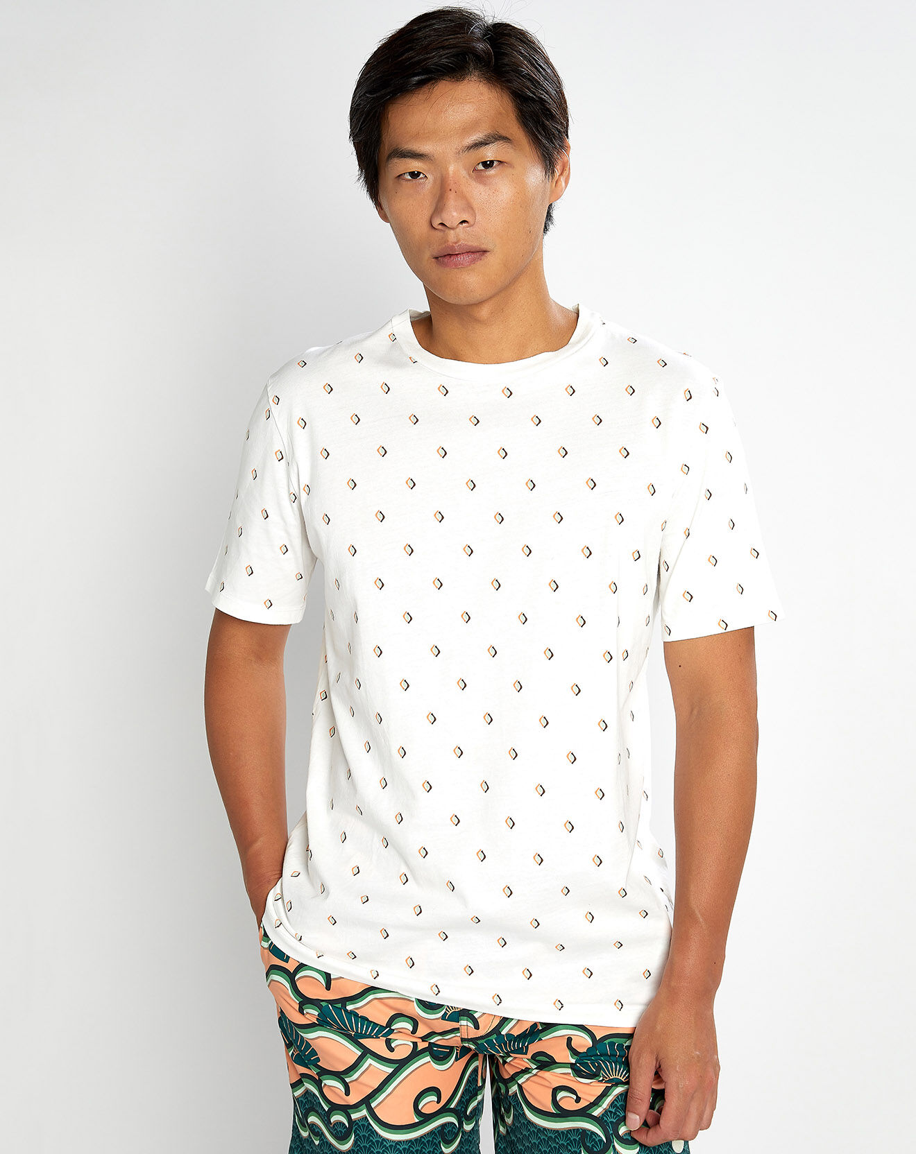 Scotch & Soda T-Shirt Microprint blanc
