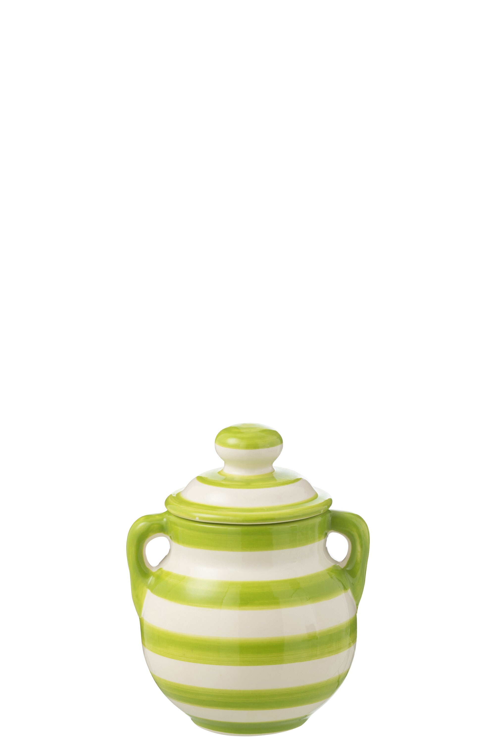 J-Line voorraadpot Granada Stripes - keramiek - wit|groen