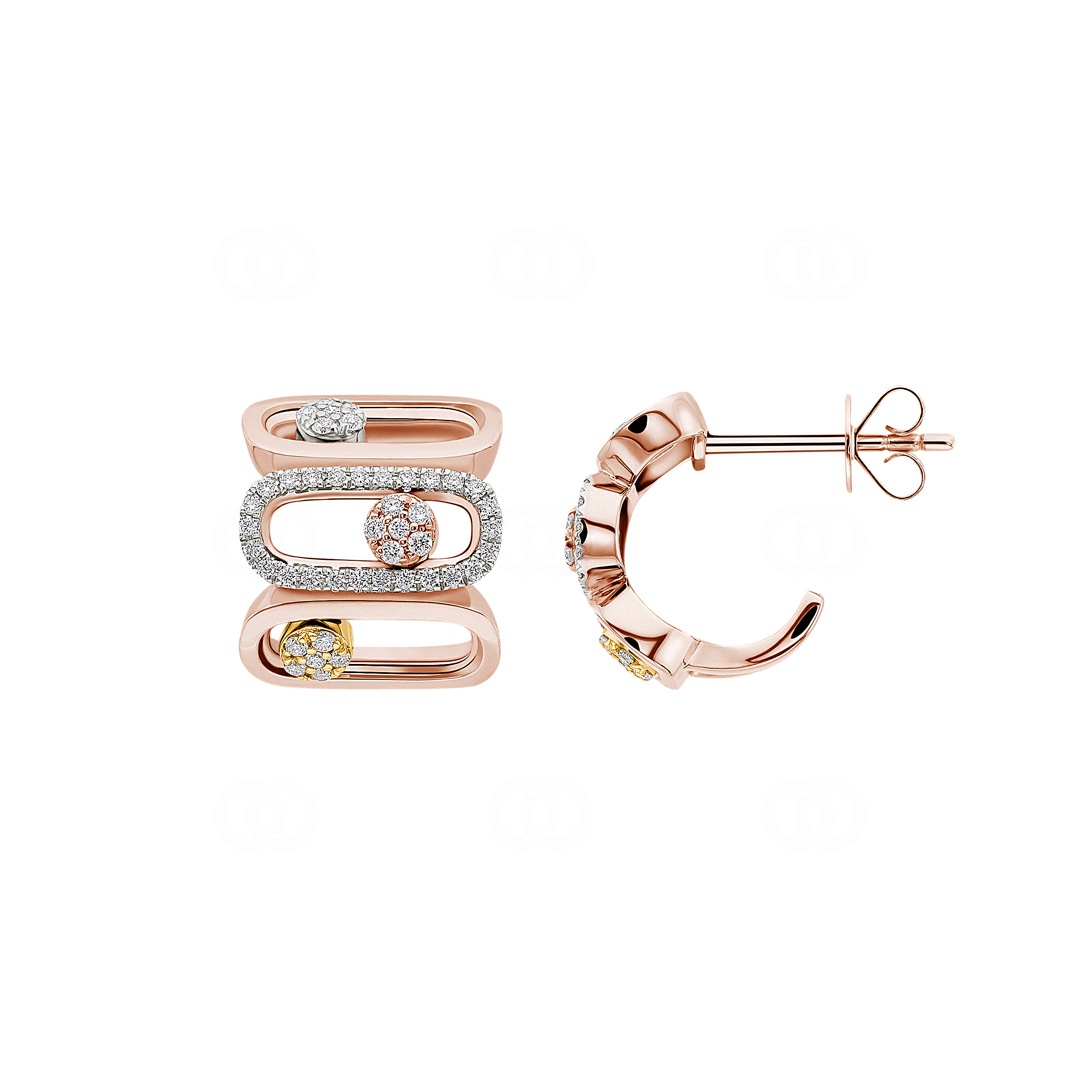 0.33 Karat Diamant-Kreolen 750/18 K Roségold