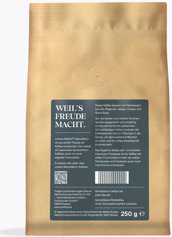 Melitta - Manufaktur Bremen Guatemala Natural - Gemalen Koffie - Single Origin - Fruitige Noten