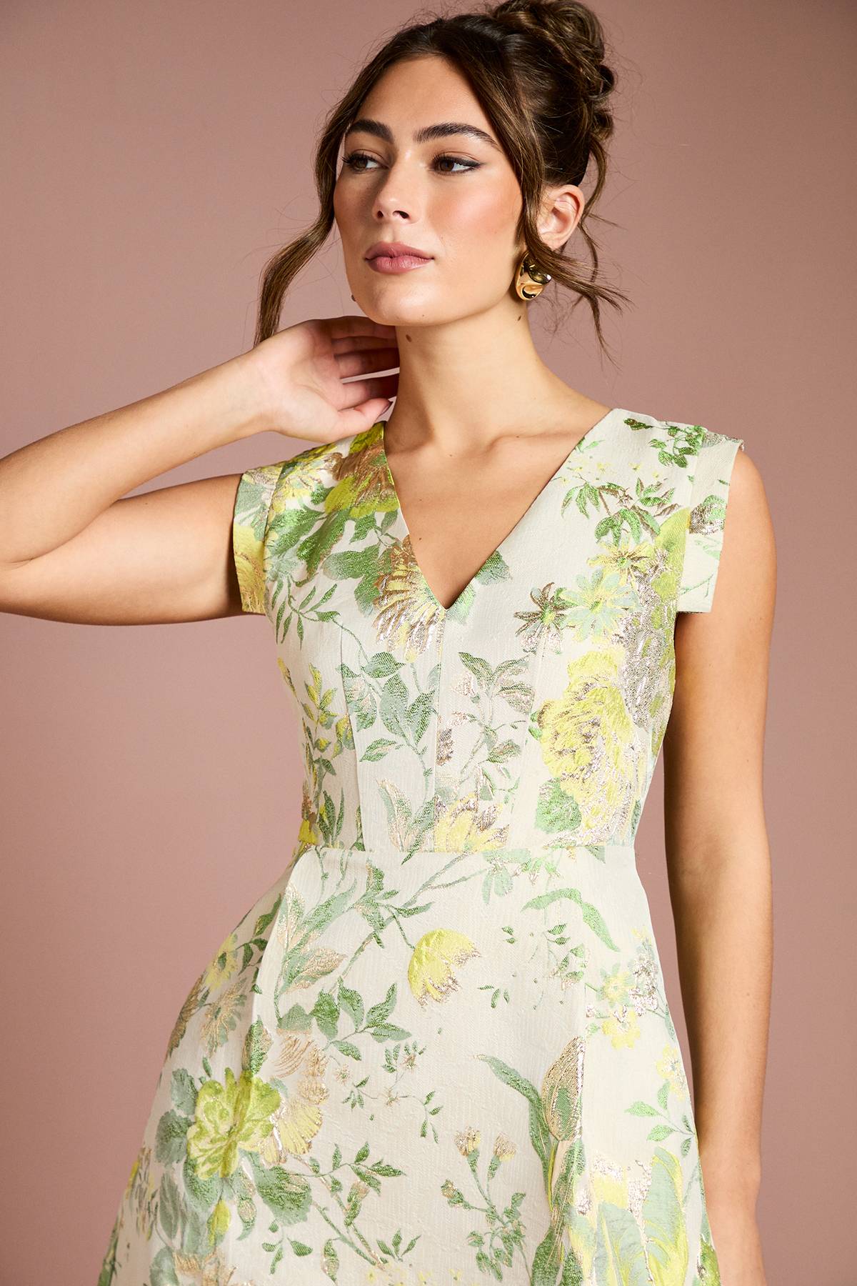 Coast Robe Mi-longue en Jacquard Fleuri