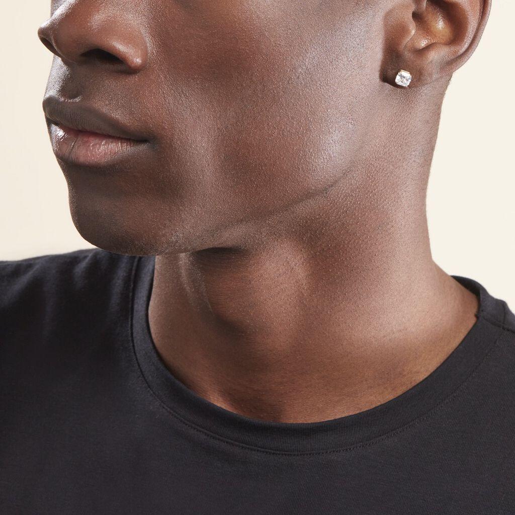 Boucles D'oreilles Puces Doreen Carre Or Jaune Oxyde De Zirconium