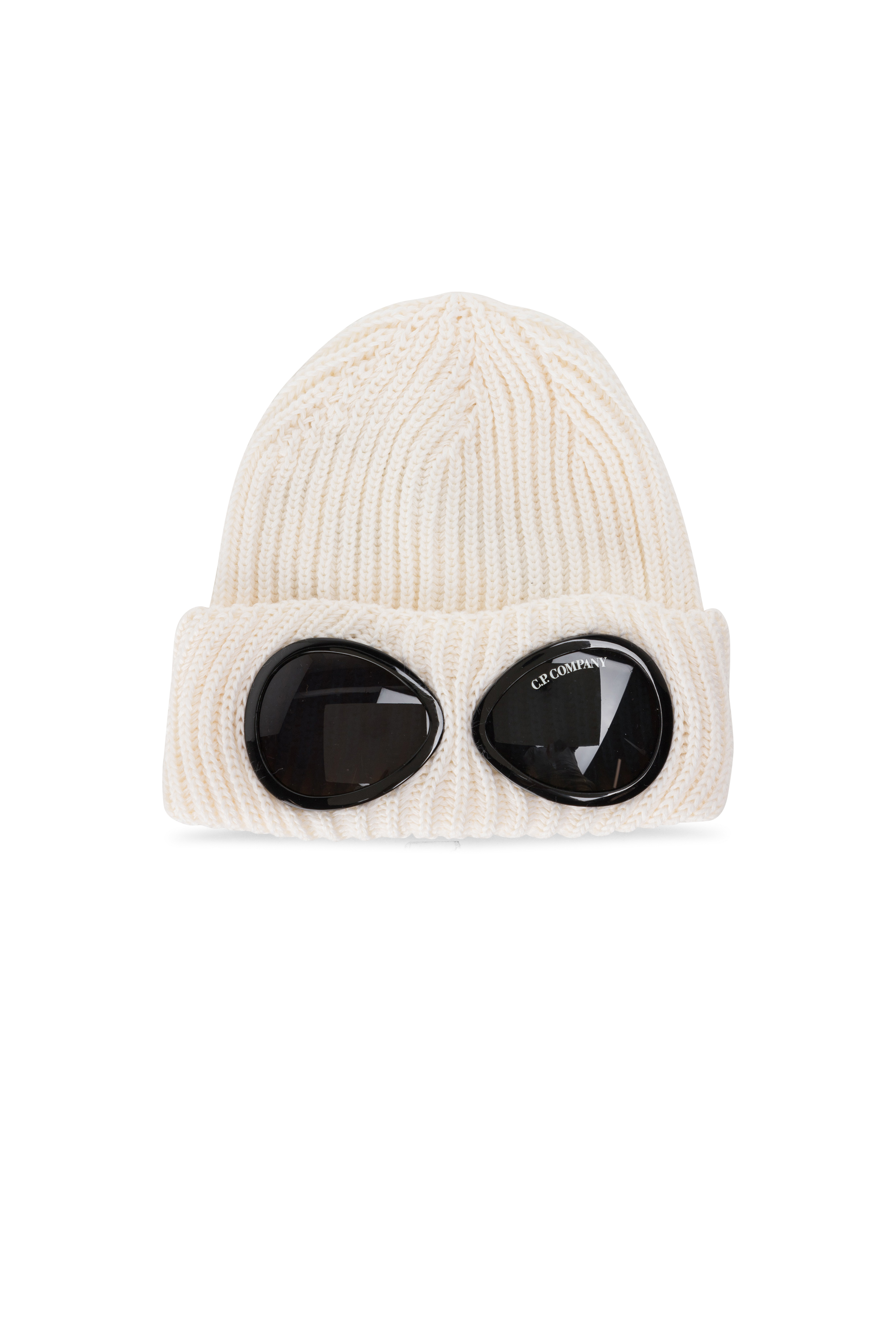 C.P. COMPANY Bonnets  EXTRAFINE MERINO WOOL GOGGLE BEANIE Blanc