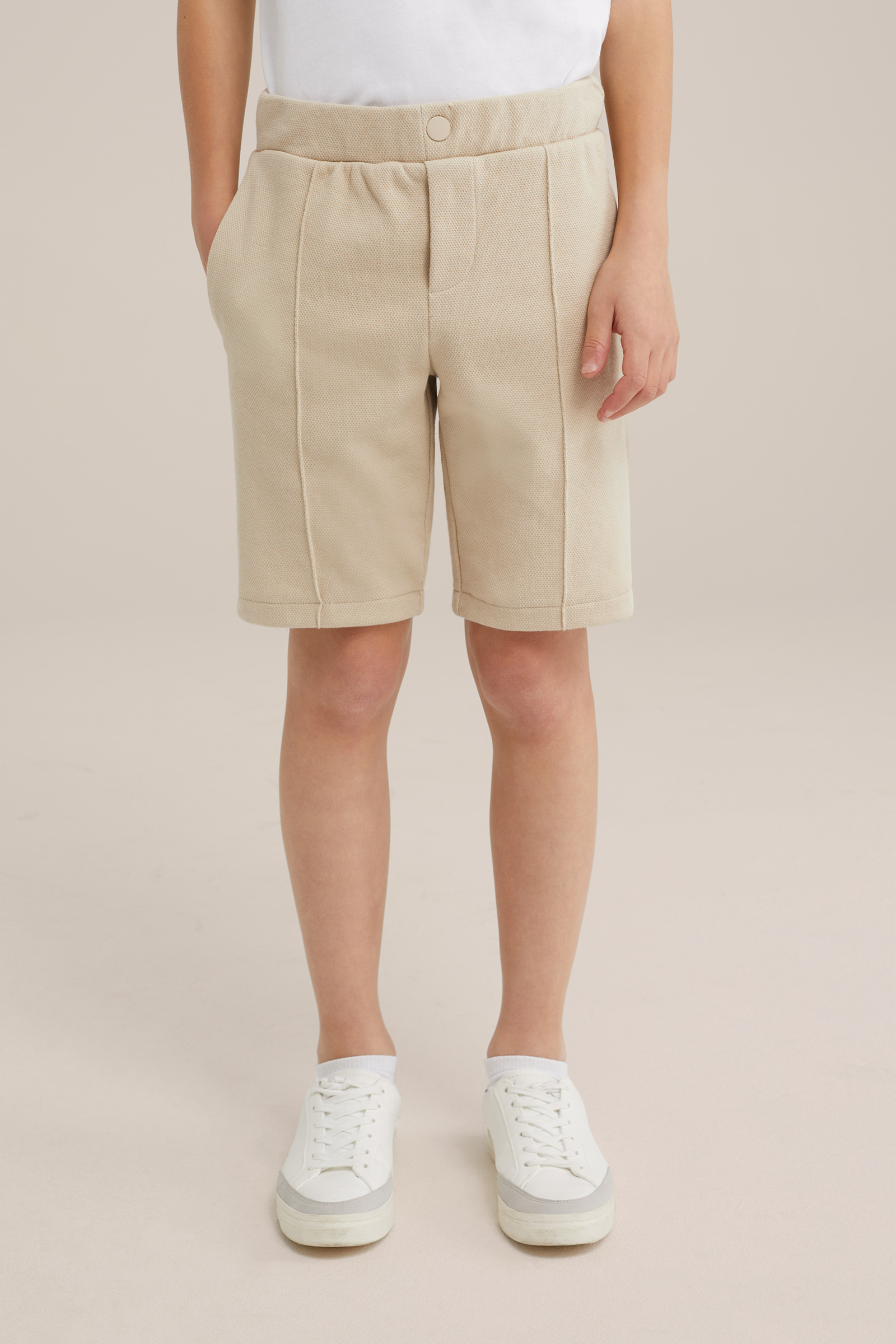 Jongens short met structuur WE Fashion Beige