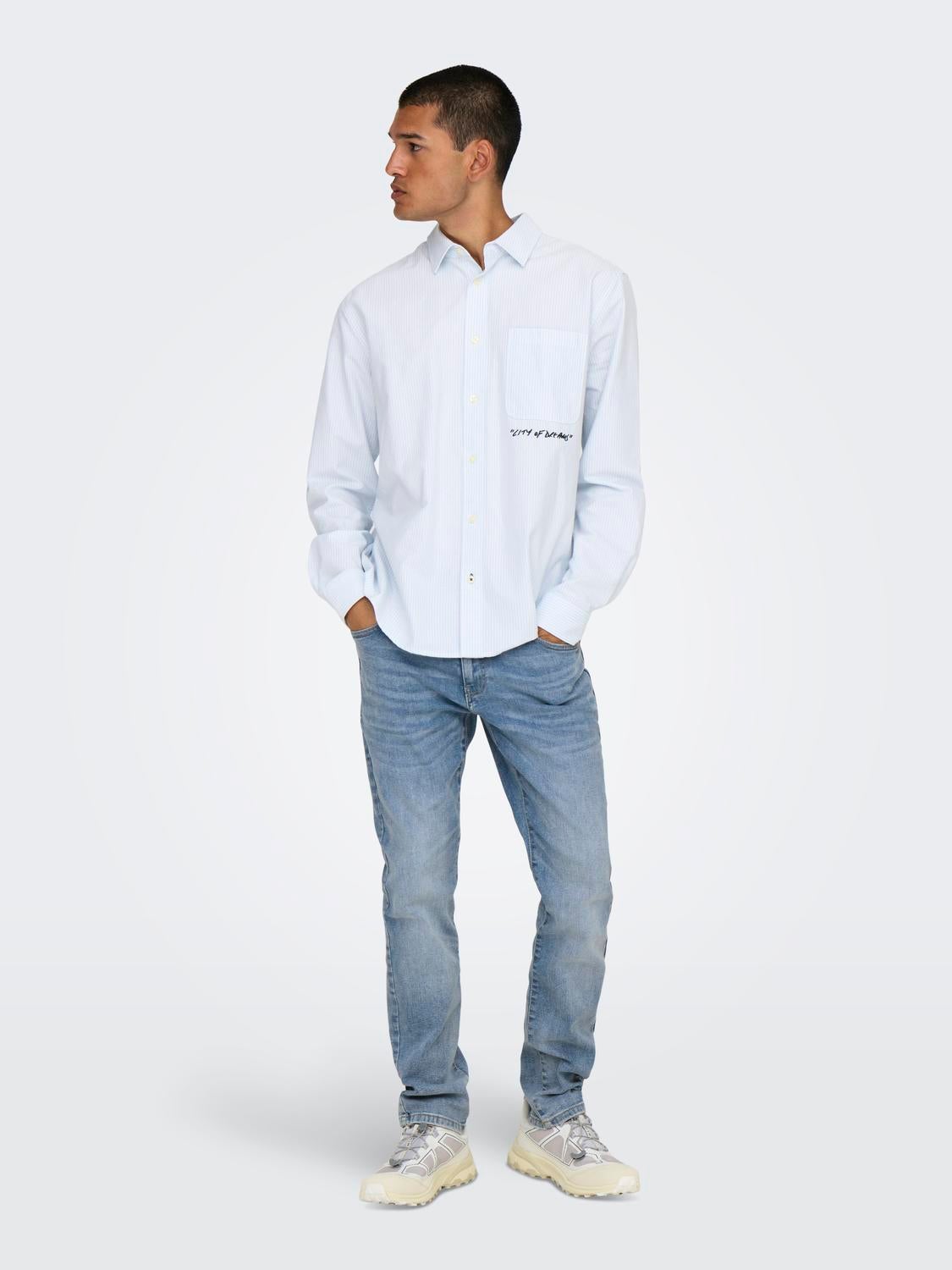 ONSLOOM Niedrige Taille Slim Fit Jeans Light Medium Blue Denim