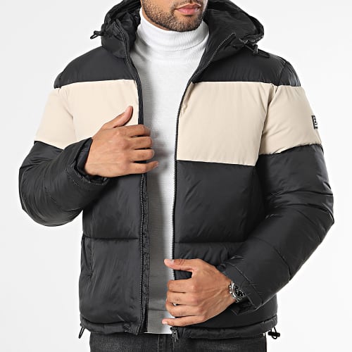 Doudoune 6RPB41 Noir Beige Taupe