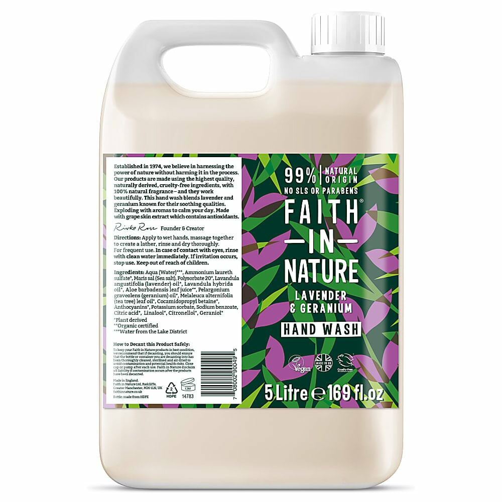 Faith In Nature Handzeep Navulling Lavendel & Geranium5 liter