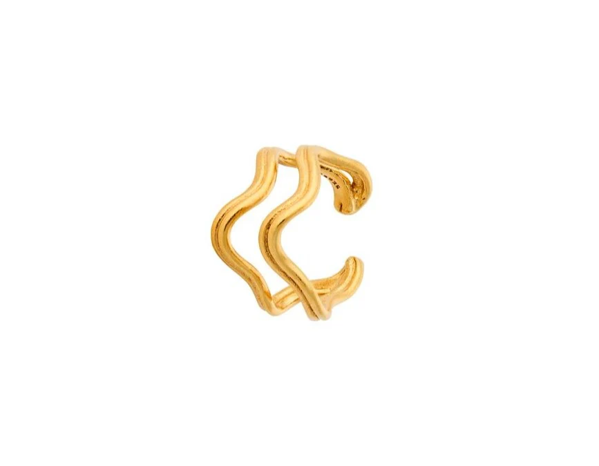 Pernille Corydon  Double Wave earcuff - forgyldt