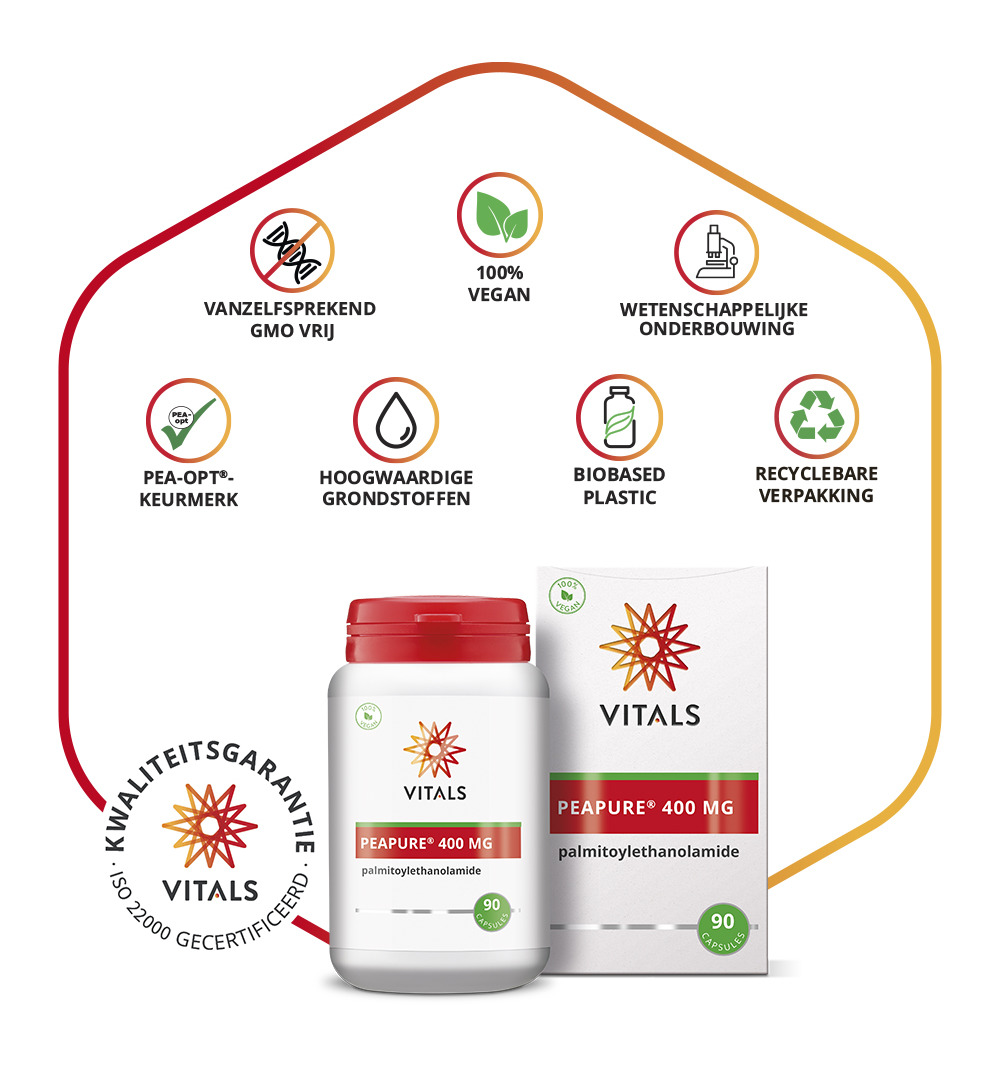 Vitals Peapure 400 Mg Palmitoylethanolamide (90 vega capsules)