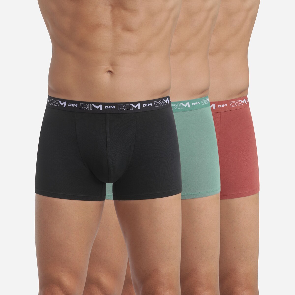 DIM<br>Conjunto de 3 cuecas boxer de algodão elástico
