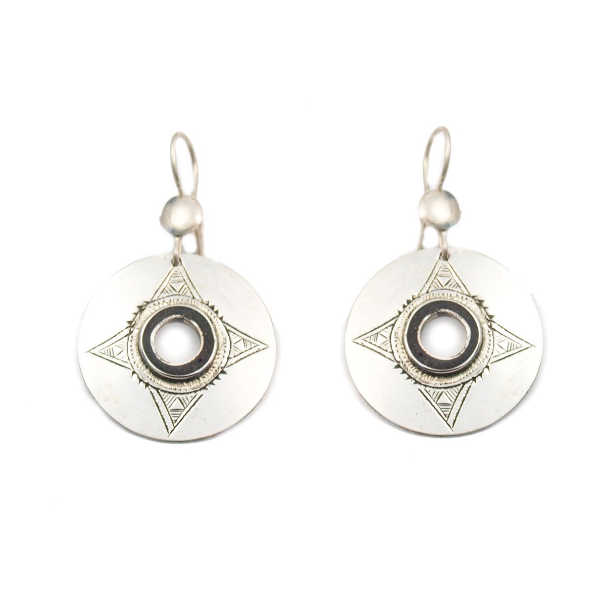 Boucles d'oreilles ethniques rondes
