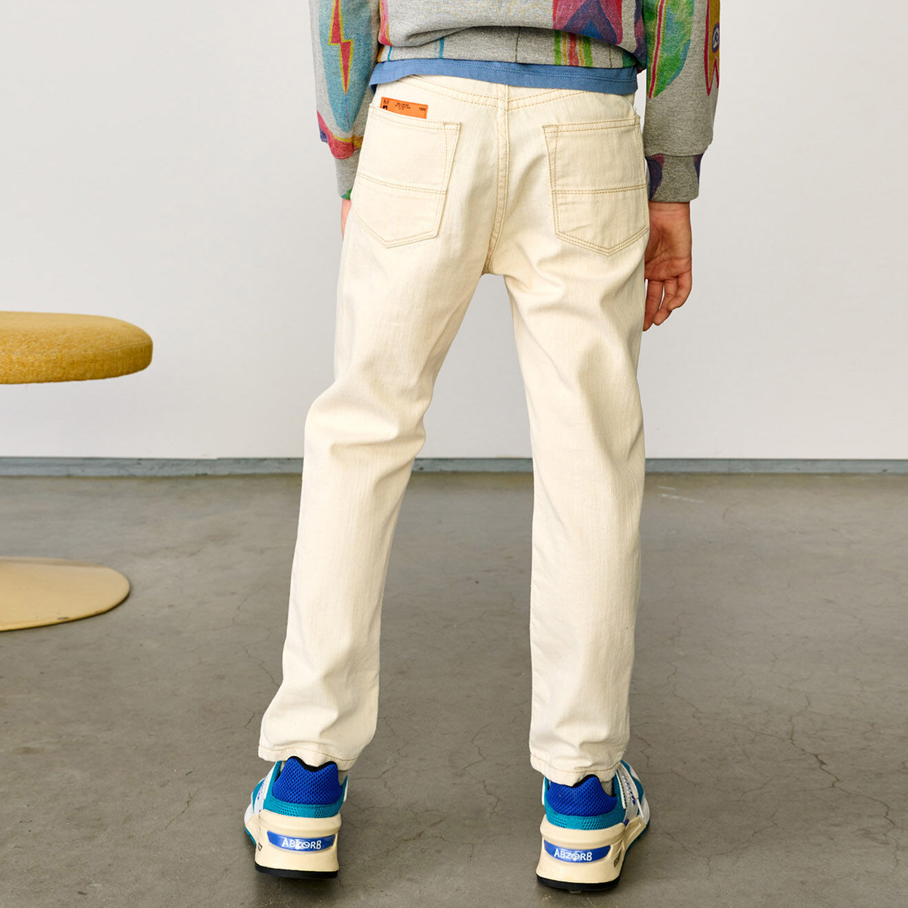 Bellerose Jean droit en Toile de coton Peyo écru jaune