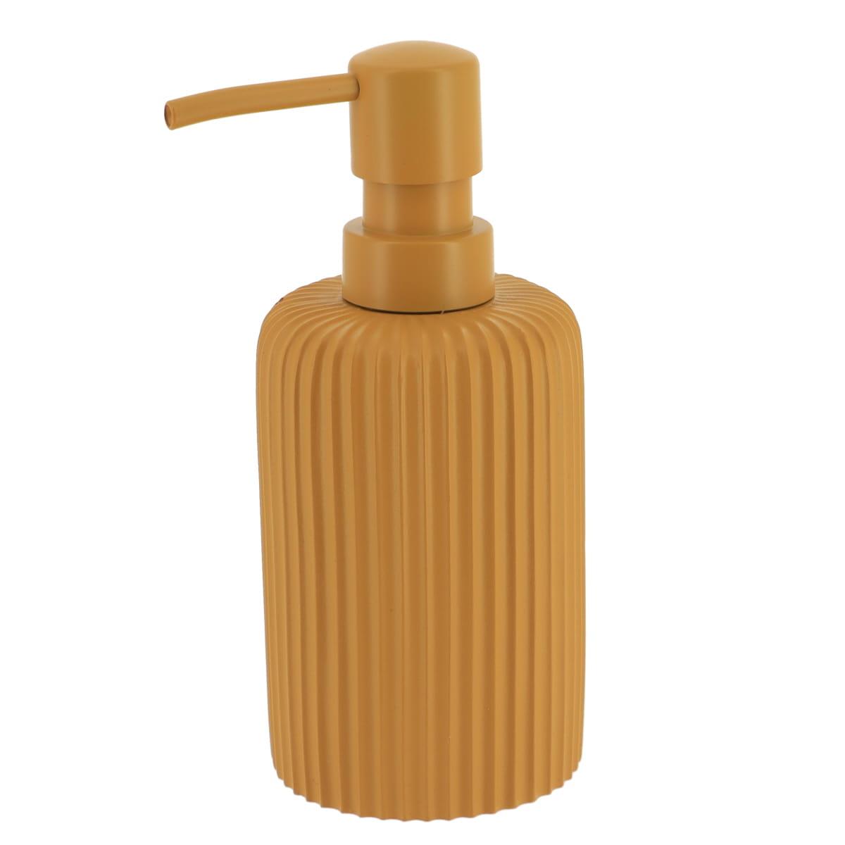 DISTRIBUTEUR A SAVON STRIE POLYRESINE 230ML MOUTARDE
