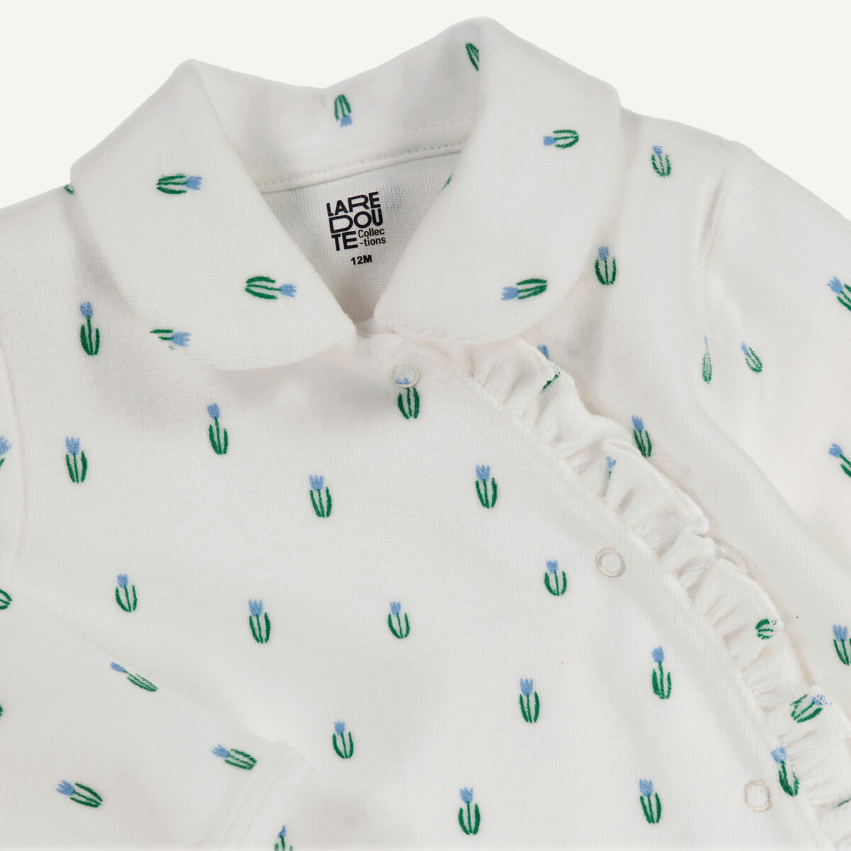 COLEÇÕES LA REDOUTE<br>Pijama de veludo de uma peça, estampa floral