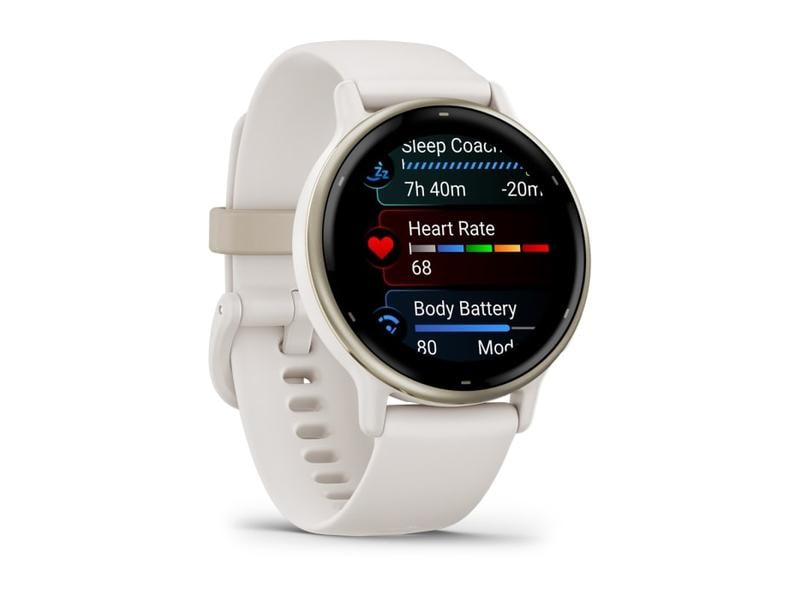 GARMIN GPS-Sportuhr Vivoactive 5 Elfenbein/Cremegold Smartwatch