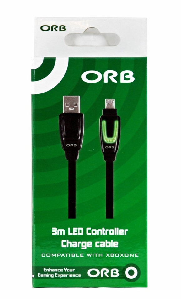 Xbox One - LED Controller Charge Cable 3m (ORB)