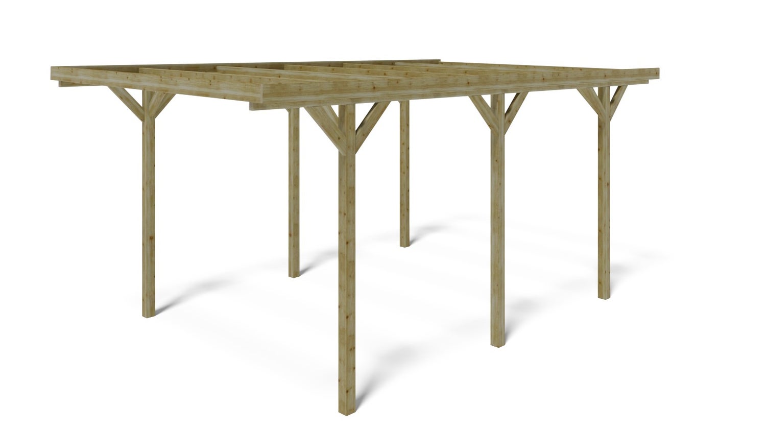 Carport garage dak 3,04x5,12 m - 15,57 m2
