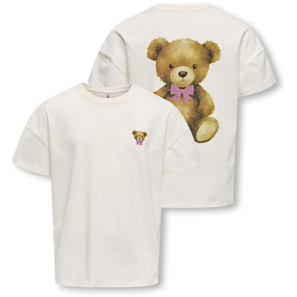 Køb kids ONLY Cloud Dancer Teddy Pink Glitter Rosita Oversize T-Shirt
