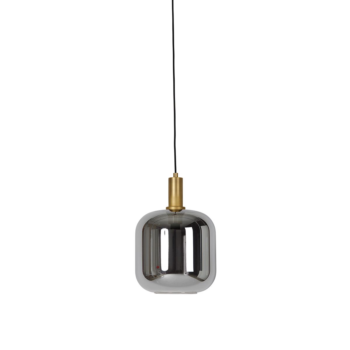 Hanglamp zwart met goud en smoke glas incl. PUCC - Zuzanna