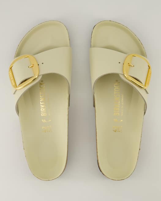 Birkenstock Madrid Big Buckle Pantoletten in Beige