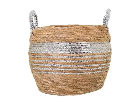 Panier en fibre naturelle marron 28x28x24h