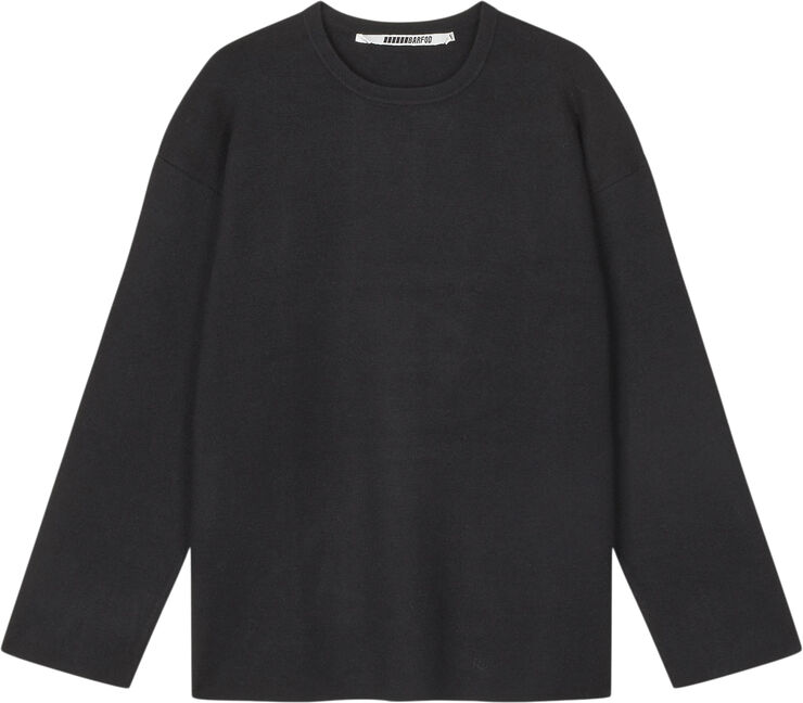 Barfod Excursion'' Elbow Slit C-neck Knit Black