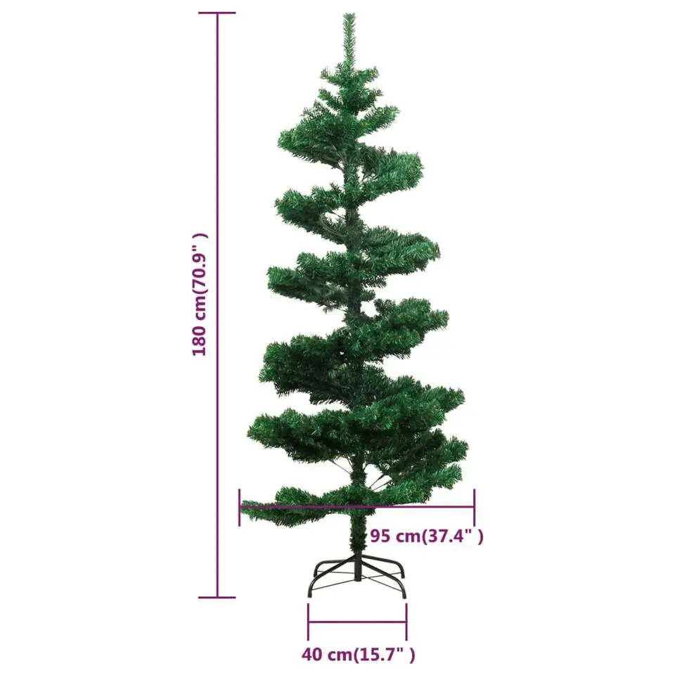 vidaXL - Spiraalkerstboom - Groen - 180 x 95 cm