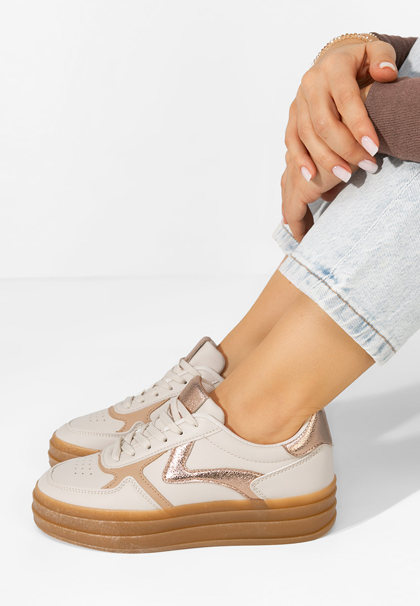 Baskets pour femme beige Shawnna