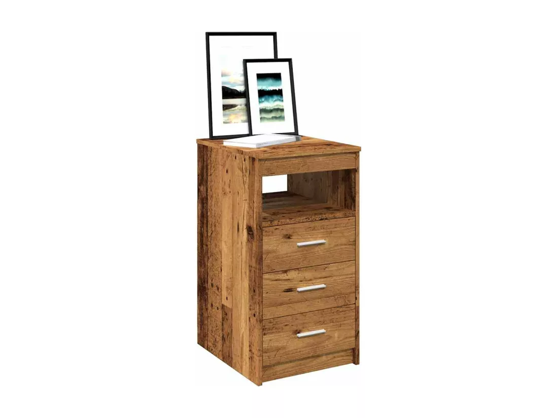 Armoire à tiroirs vieux bois 40x50x76 cm bois d'ingénierie