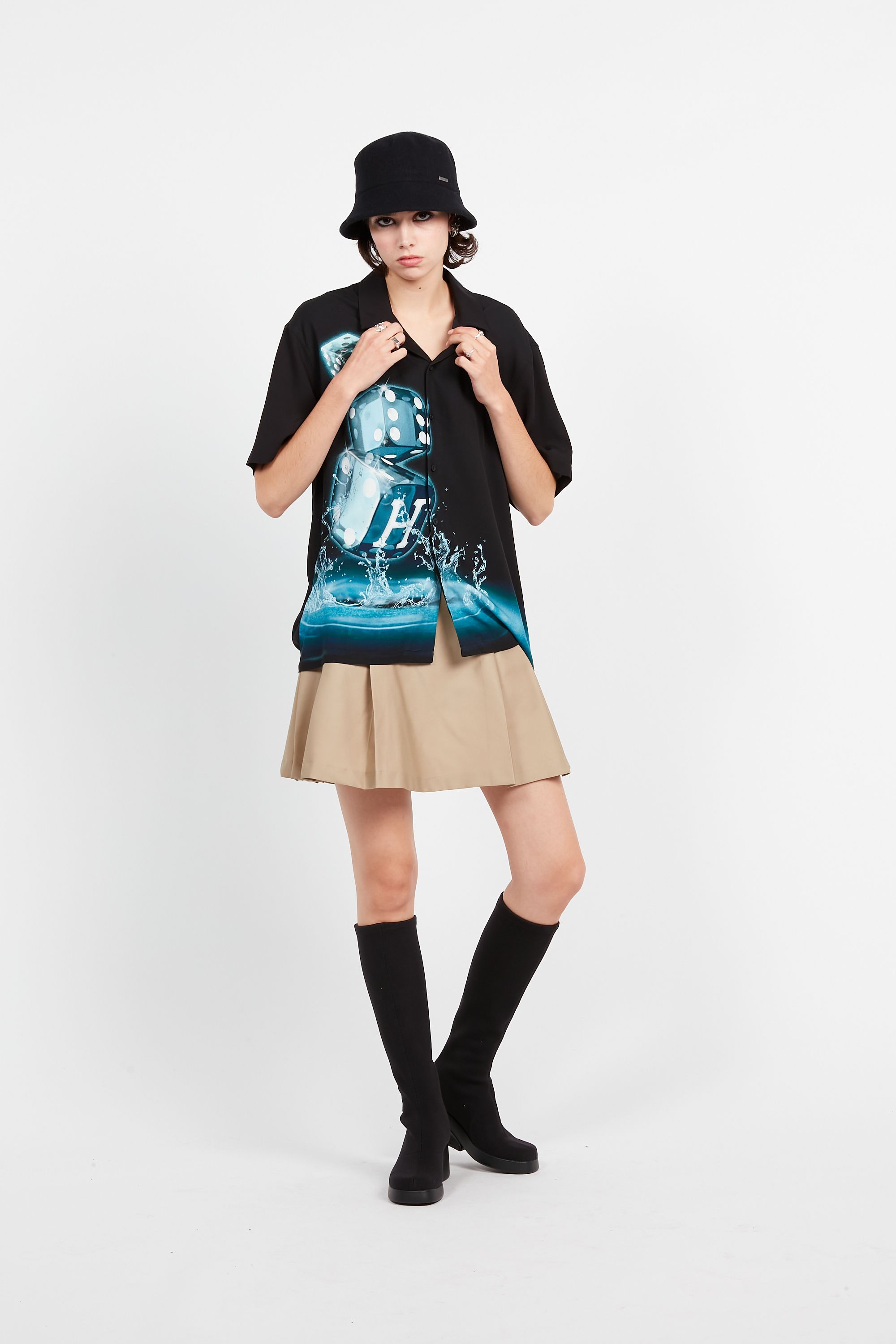 HUF Chemise DICE SS WOVEN TOP Noir