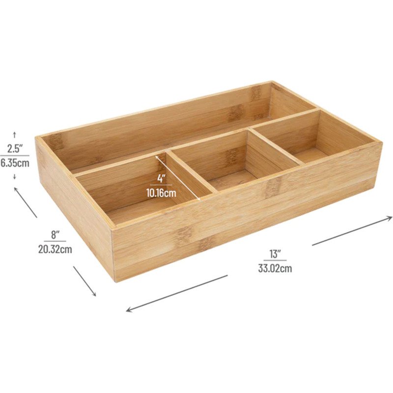 Organiseur de bureau Cep Silva Bambou 4 compartiments bois