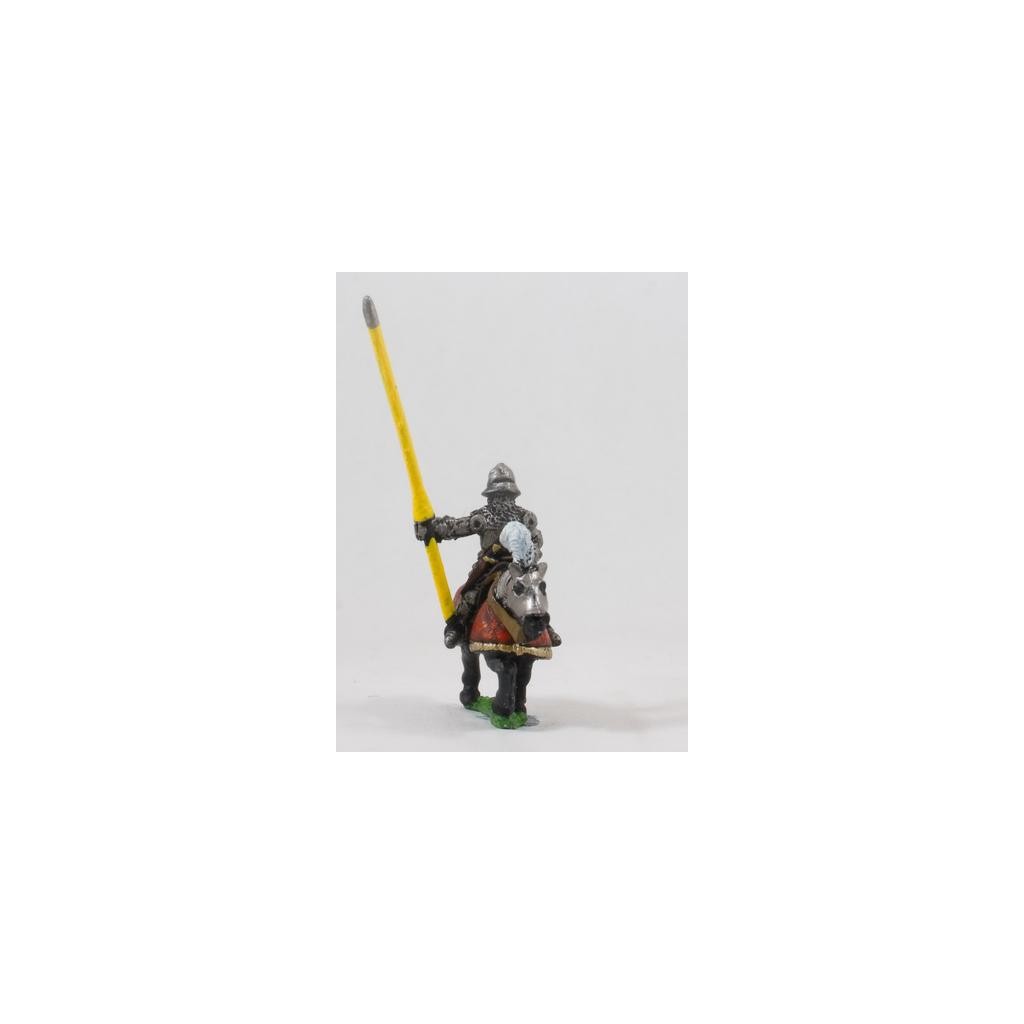 Polish 1350-1480: Mounted Knight 1400-1480 in Plate Armour, shieldless, on Armoured Horse