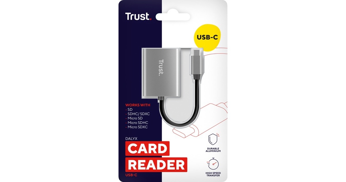 TrustDalyx Snelle USB-kaartlezer van aluminium  (Aluminium)