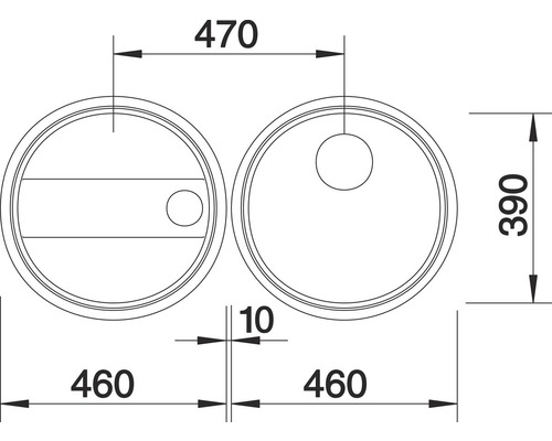 Blanco RONDOSET spoelbak 930 x 460 mm roestvrij staal geborsteld 513310
