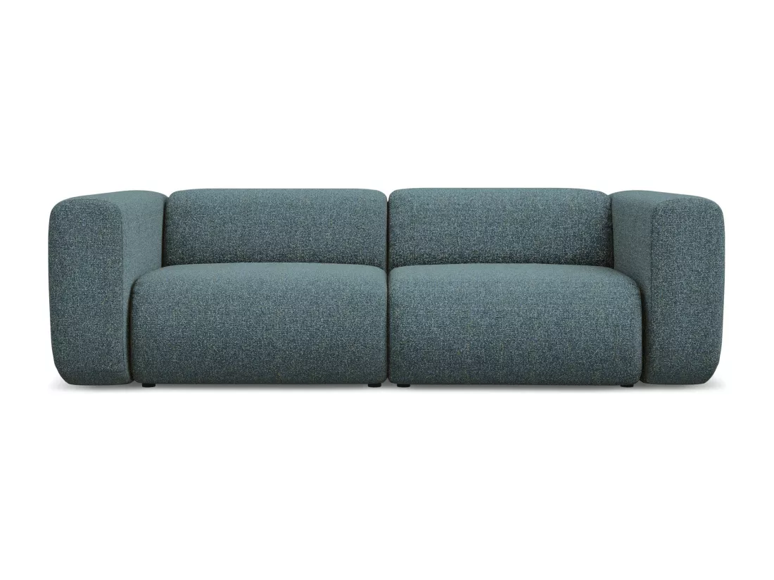 Canapé modulable 3 places en tissu texturé - jeans - EKAHI