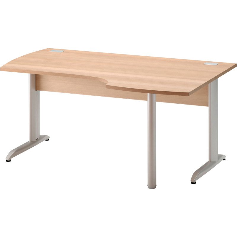Bureau d'angle compact Quarta Plus L 160 cm piètement métal