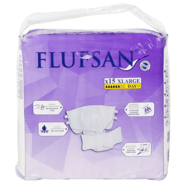 Flufsan Voksenbleier engangs 15 stk str XL