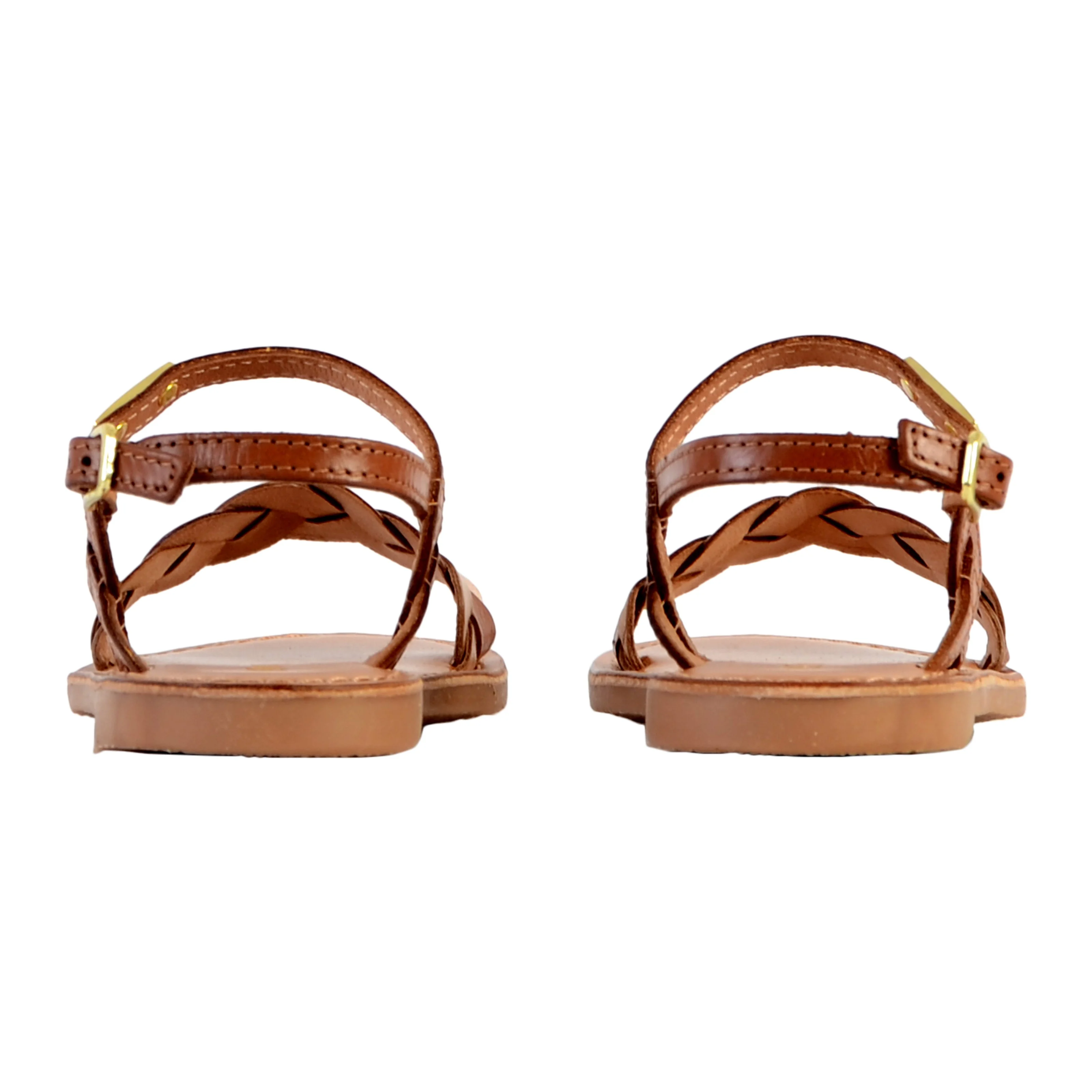 Sandale plate cuir enfantbonbon | Marron