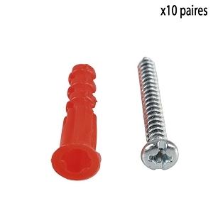 CHEVILLE NYLON VIS 6X30MM VIS 10 PAIRES