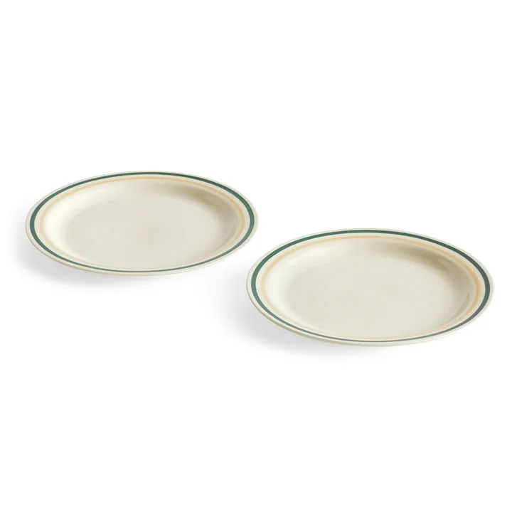 HAY - Sobremesa Teller, Ø 24,5 cm, grün / sand (2er-Set)