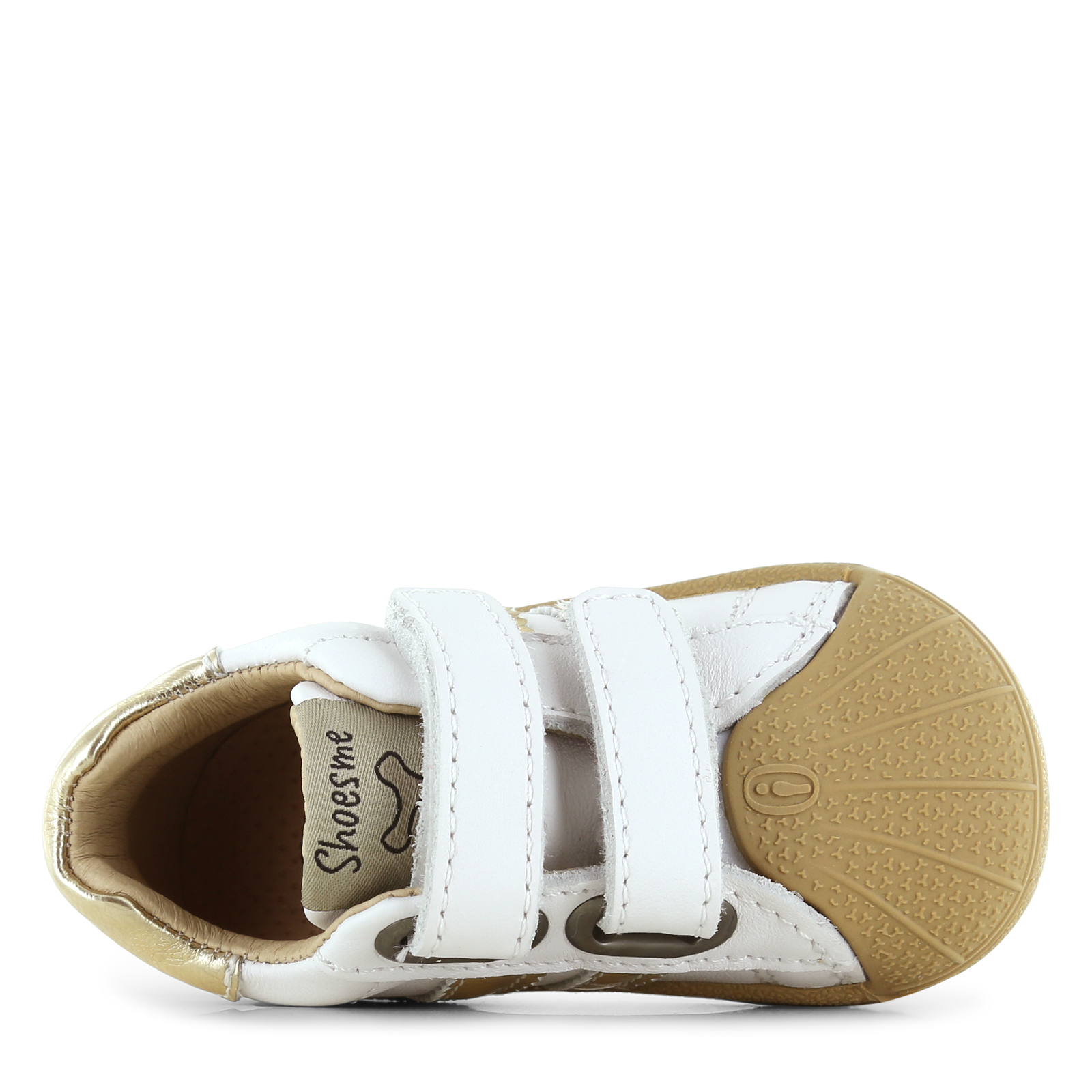 Shoesme wit-gouden sneakertje met stootneus Microfiber leer | Meisjes schoe