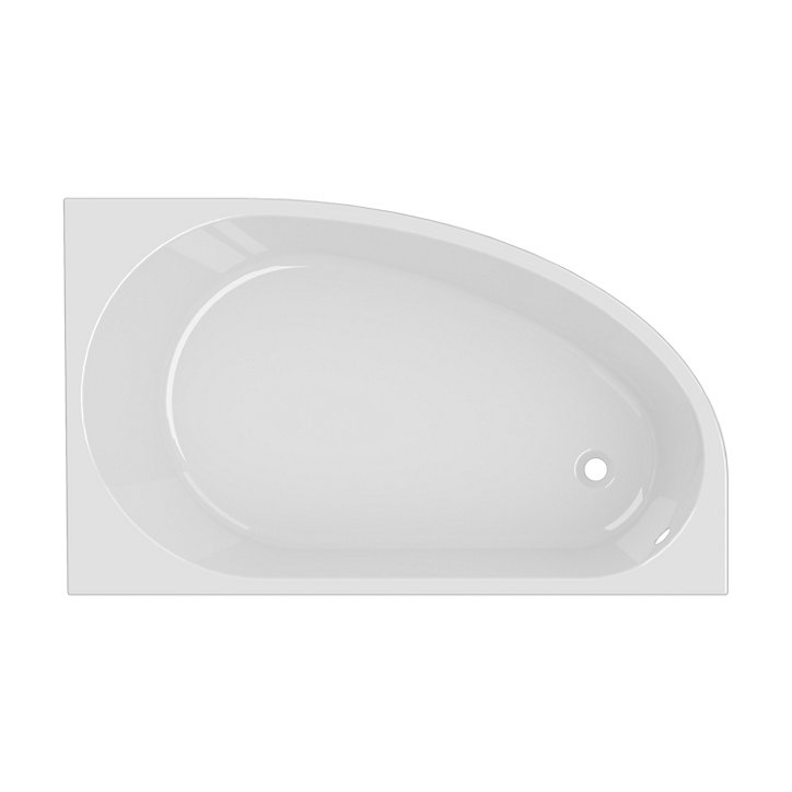 Baignoire pour angle droit Horyn L. 150 cm x l. 90 cm blanc